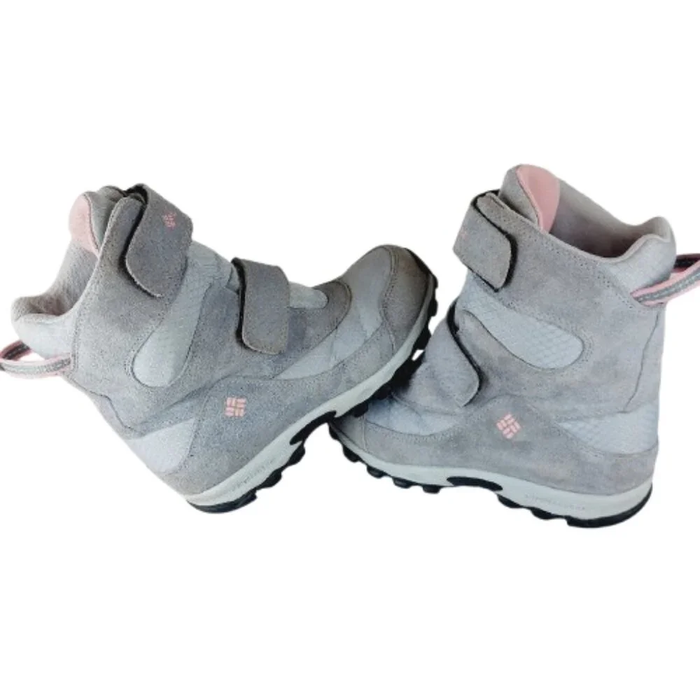 Columbia Youth Girls' Grey Parkers Peak Suede Snow Winter Boots Size US 2